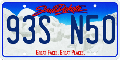 SD license plate 93SN50