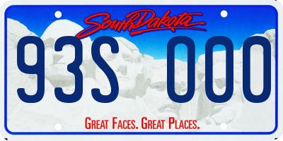 SD license plate 93SO00