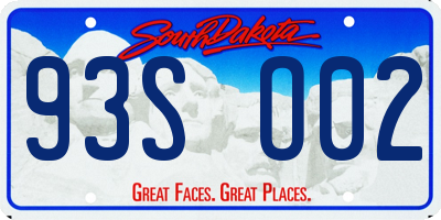SD license plate 93SO02