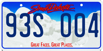 SD license plate 93SO04
