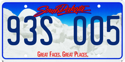 SD license plate 93SO05