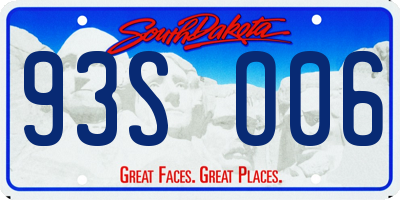 SD license plate 93SO06