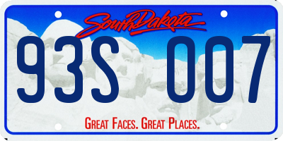 SD license plate 93SO07