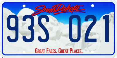 SD license plate 93SO21