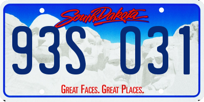 SD license plate 93SO31