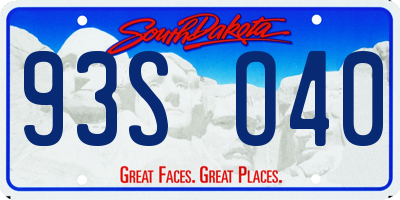 SD license plate 93SO40