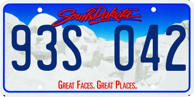 SD license plate 93SO42