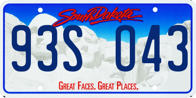 SD license plate 93SO43