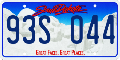 SD license plate 93SO44