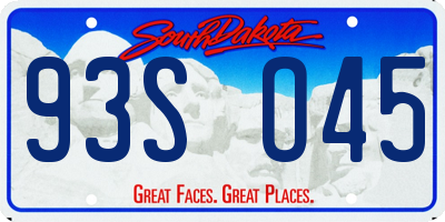 SD license plate 93SO45