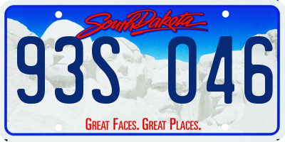 SD license plate 93SO46