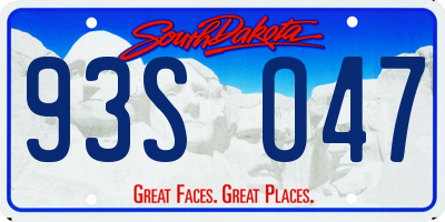 SD license plate 93SO47