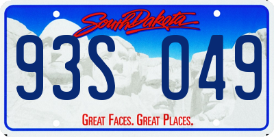 SD license plate 93SO49