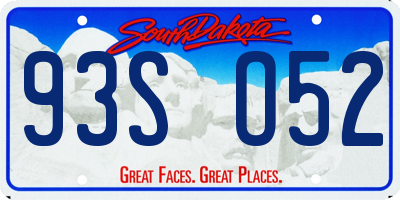 SD license plate 93SO52