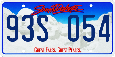 SD license plate 93SO54
