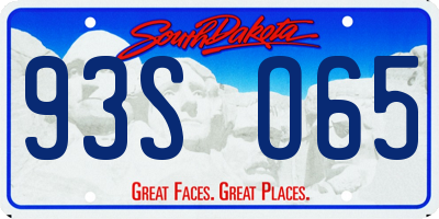 SD license plate 93SO65