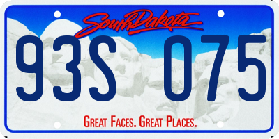 SD license plate 93SO75