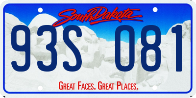 SD license plate 93SO81