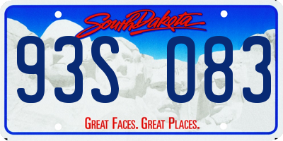 SD license plate 93SO83