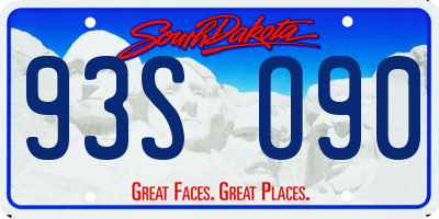SD license plate 93SO90
