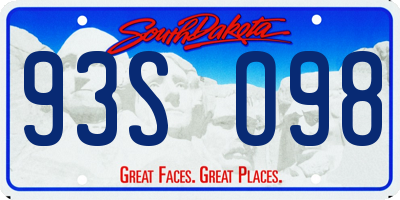 SD license plate 93SO98