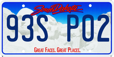 SD license plate 93SP02