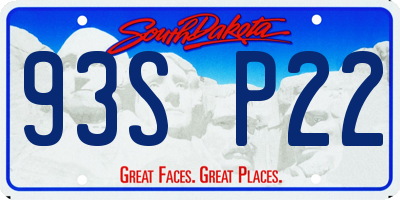 SD license plate 93SP22