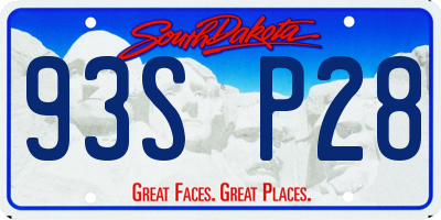 SD license plate 93SP28