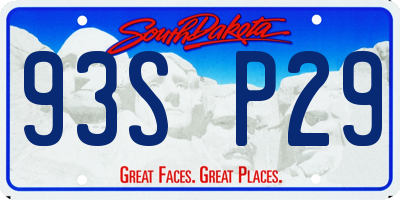 SD license plate 93SP29