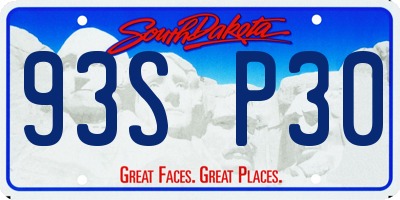 SD license plate 93SP30