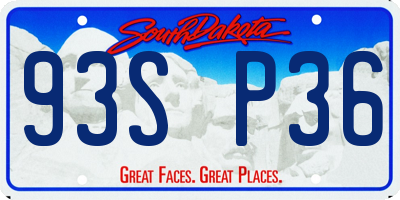 SD license plate 93SP36