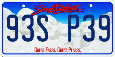 SD license plate 93SP39