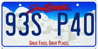 SD license plate 93SP40