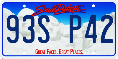 SD license plate 93SP42