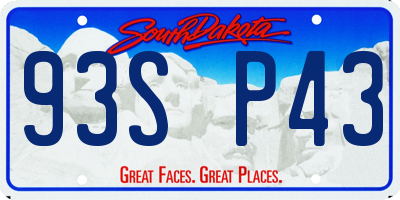 SD license plate 93SP43