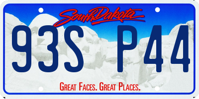 SD license plate 93SP44