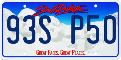 SD license plate 93SP50