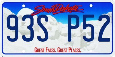 SD license plate 93SP52