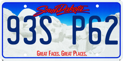 SD license plate 93SP62