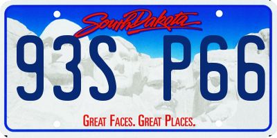 SD license plate 93SP66