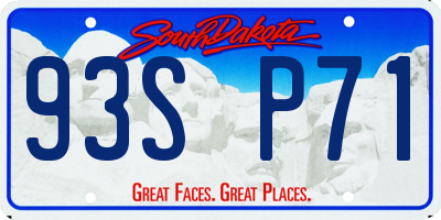 SD license plate 93SP71