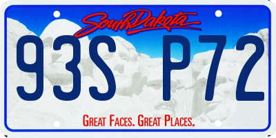 SD license plate 93SP72