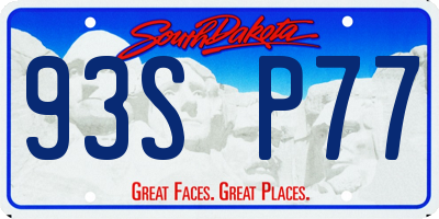 SD license plate 93SP77