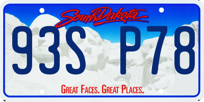 SD license plate 93SP78