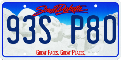 SD license plate 93SP80
