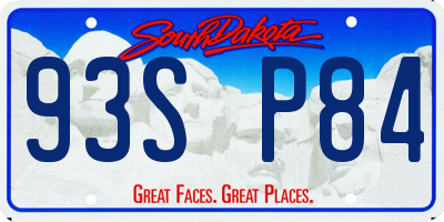 SD license plate 93SP84