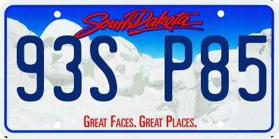 SD license plate 93SP85