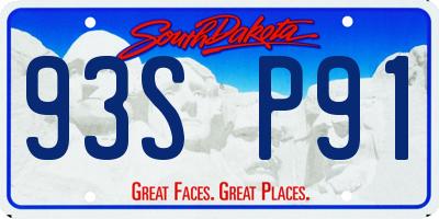 SD license plate 93SP91