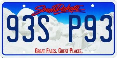 SD license plate 93SP93