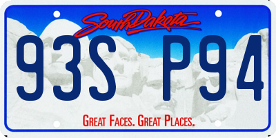SD license plate 93SP94